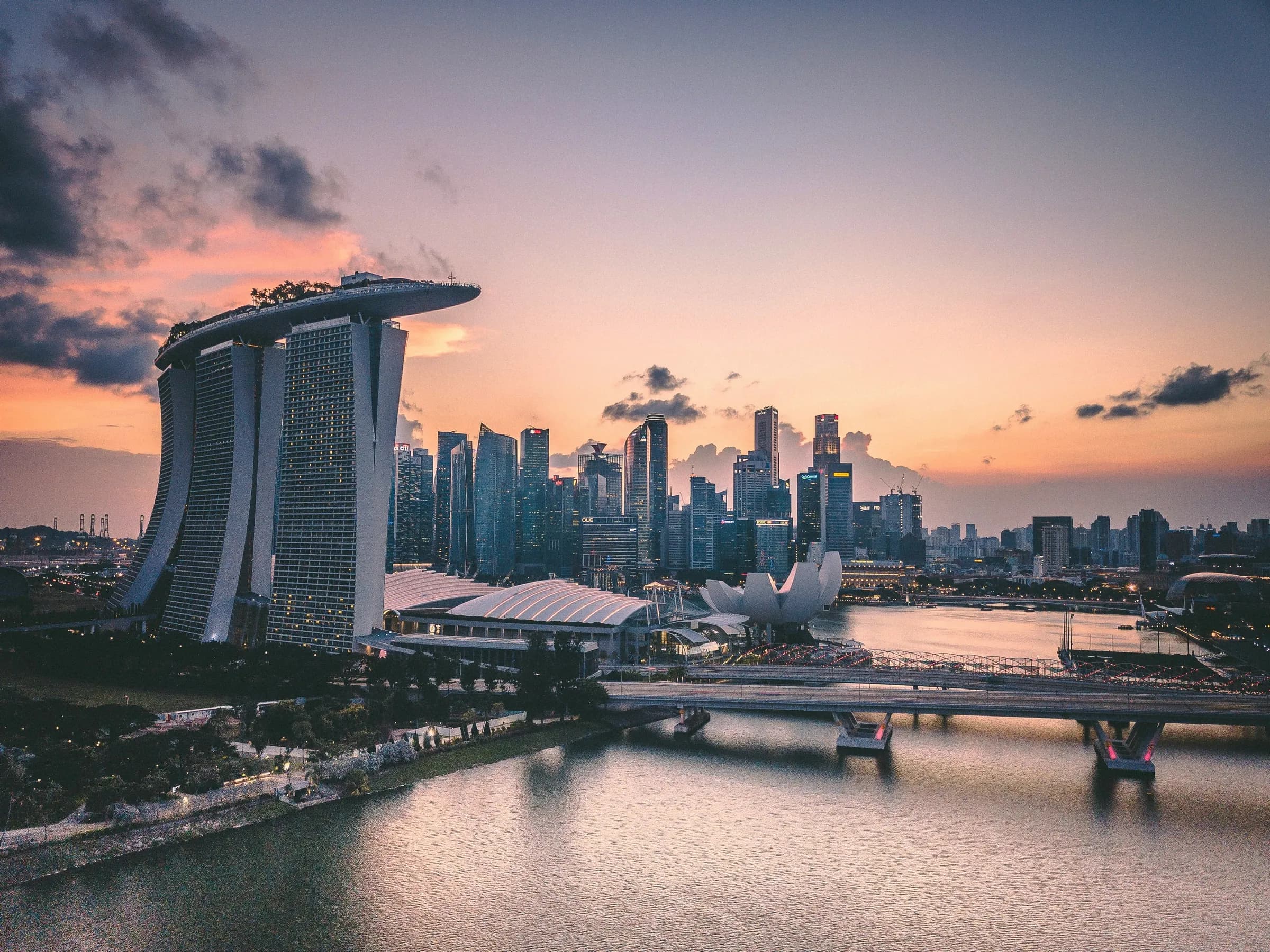 Singapore skyline at dusk